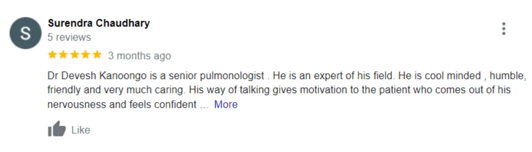 google rreview images for pulmonologist Dr devesh kanoongo