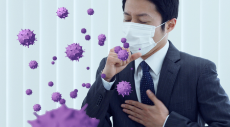 A man wearing mask to prevent from viral pneumonia